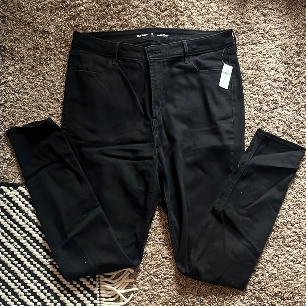 Black old navy high rise super skinny long jeans